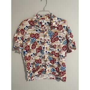 Disney Cast Member Company D Mickey Hawaiian Shirt Short Slv Unisex Sz XS